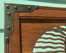 1895-1910 Art Nouveau Victorian Oak Hall Tree Chair Seat & Mirror