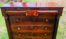 American Empire Federal Furniture Flame Mahogany Chest of Drawers Dresser