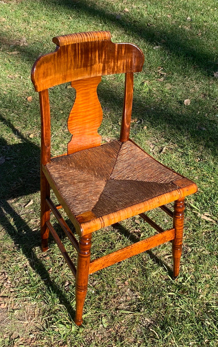 Circa 1825  Antique Federal Chair Tiger/Curly Birdseye Maple